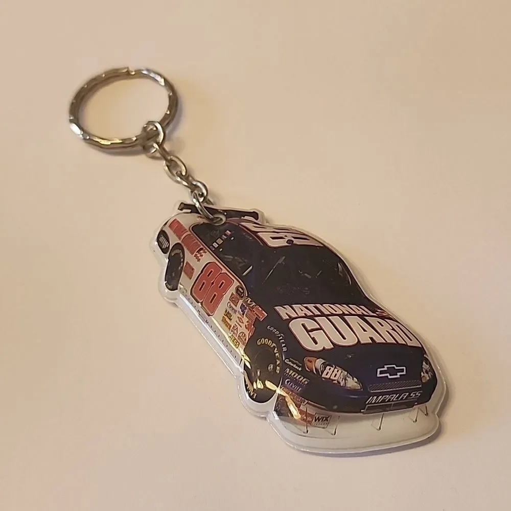 88 Nascar Racecar Car Puff Keychain National Guard Sponserd Chevrolet Impala 55